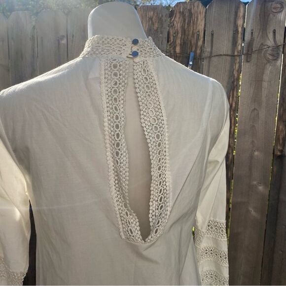 n/nicholas Lace-Trim Long-Sleeve Pintuck Blouse size 4 - Picture 11 of 13